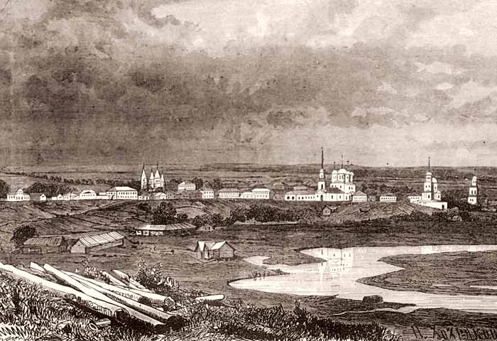 Вид Елабуги середины XIX века